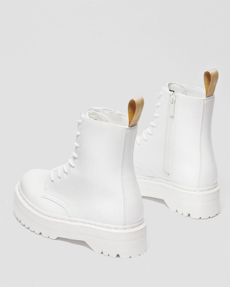 Men's Dr Martens Vegan Jadon II Kemble Mono Platform Boots White | AU 567KOR